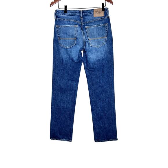 Abercrombie mens size 30 X 32 jeans slim straight some distress on ankless - Picture 2 of 11